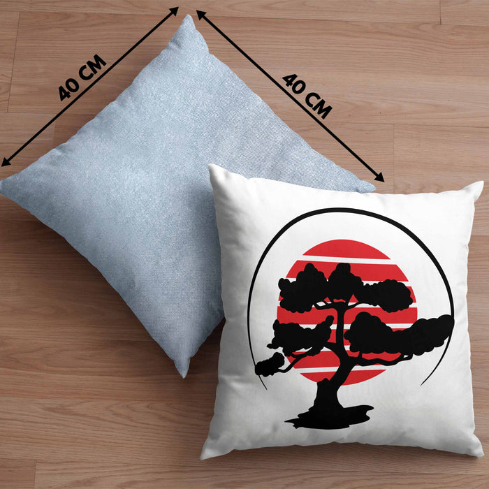 Lustige Bonsai Kissen mit Füllung 40x40 Geschenk für Bonsai-Liebhaber (Grau) Blau Trendation