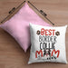 Border Collies Mom Besitzerin Kissen mit Füllung 40x40 Geschenk Lustiger Spruch Geschenkidee Besitzerin Border Collies Mama (Grau) Rosa Trendation