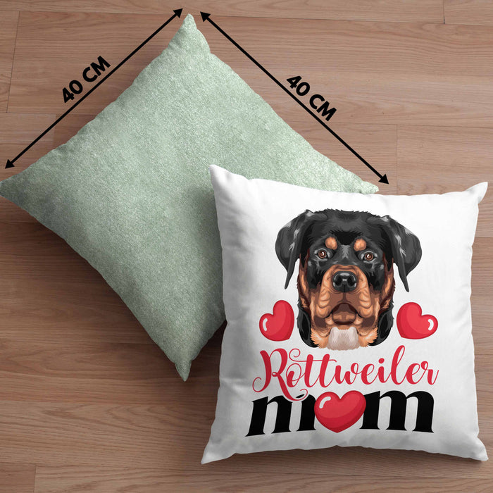 Rottweiler Besitzer Mom Mama Kissen mit Füllung 40x40 Geschenk Lustiger Spruch Geschenkidee Rottweiler Besitzerin (Grau) Grün Trendation