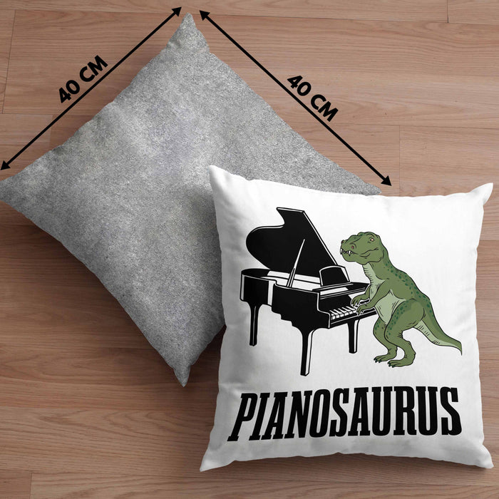 Pinaosaurus Piano-Spieler Kissen mit Füllung 40x40 Geschenk Klavier (Grau) Grau Trendation