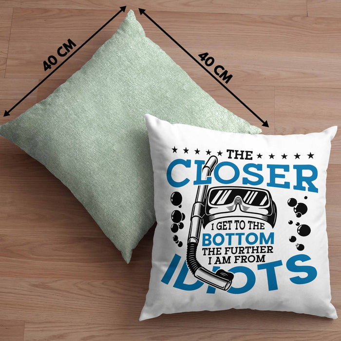 Taucher Geschenk Spruch Kissen mit Füllung 40x40 Tauchlehrer Geschenkidee Profi Taucher Humor (Grau) Grün Trendation