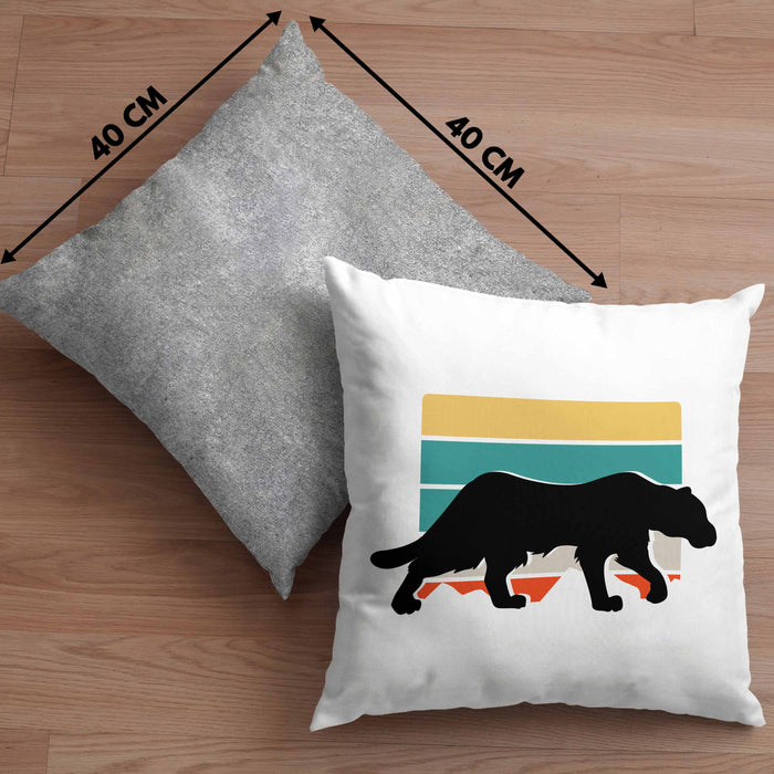 Gepard Kissen mit Füllung 40x40 Geschenk Retro (Grau) Grau Trendation