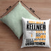 Kellner Geschenk Kaffee-Kissen mit Füllung 40x40 Geschenkidee für Kellner Ich Bin Kellner Ich Kann Es Dir Erklären Jedoch Nicht Für Dich Verstehen Spruch Lustig (Grau) Grün Trendation