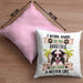 Border Collies Besitzer Kissen mit Füllung 40x40 Geschenk Lustiger Spruch Geschenkidee I Work Hard So My Border Collies Can Have A Better Life (Grau) Rosa Trendation