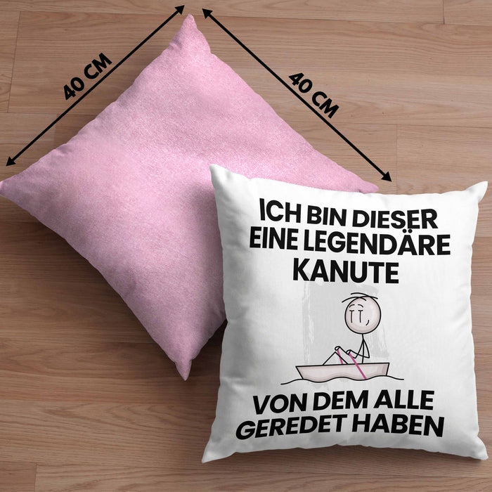 Kanute Geschenk Kissen mit Füllung 40x40 Lustige Geschenkidee Geburtstag für Kanute Ich Bin Dieser Legendäre Kanute Von Dem Alle Geredet Haben (Grau) Rosa Trendation