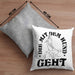 Die Mit Dem Hund Geht Kissen mit Füllung 40x40 Geschenk für Frauchen Hundebesitzerin Geschenkidee (Grau) Grau Trendation