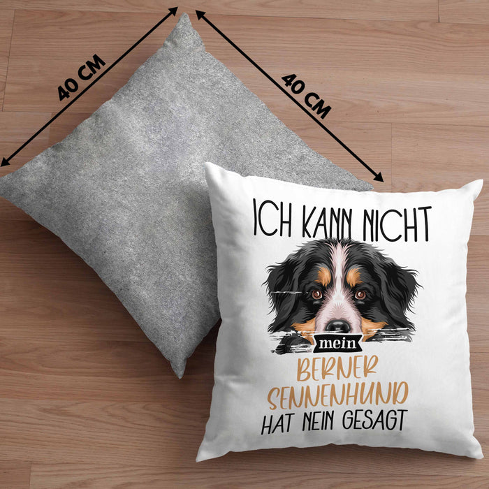 Berner Sennen Besitzer Kissen mit Füllung 40x40 Geschenk Lustiger Spruch Geschenkidee Ich Kann Nicht Mein Berner Sennen Hat Nein Gesagt (Grau) Grau Trendation