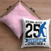Kissen mit Füllung 40x40 Geschenk zum 25. Geburtstag Lustiger Spruch Geschenkidee Männer Frauen (Grau) Rosa Trendation