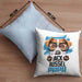 Jack Russell Papa Besitzer Kissen mit Füllung 40x40 Geschenk Lustiger Spruch Geschenkidee Jack Russell Liebhaber (Grau) Blau Trendation