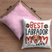 Labrador Mom Besitzerin Kissen mit Füllung 40x40 Geschenk Lustiger Spruch Geschenkidee Besitzerin Labrador Mama (Grau) Rosa Trendation