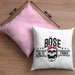 Lustige Kissen mit Füllung 40x40 Geschenk für Böse Alte Frau Rock Biker (Grau) Rosa Trendation