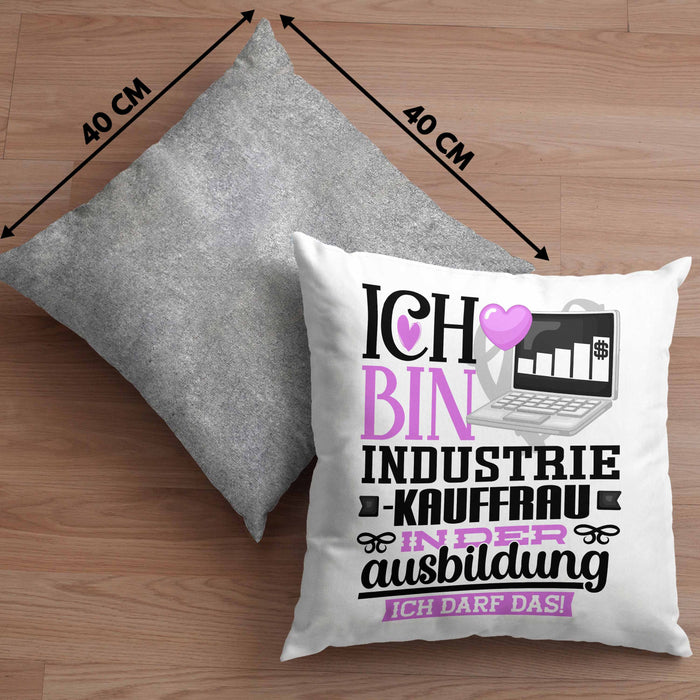 Industriekauffrau Ausbildung Start Geschenk Kissen mit Füllung 40x40 Ich Bin Industriekauffrau In Der Ausbildung Ich Darf Das Geschenkidee (Grau) Grau Trendation