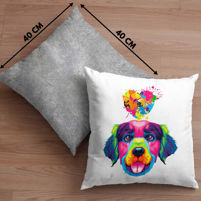 Golden Retriever Herz Farbe Besitzer Kissen mit Füllung 40x40 Geschenk Lustiger Spruch Geschenkidee Golden Retriever Liebhaber (Grau) Grau Trendation