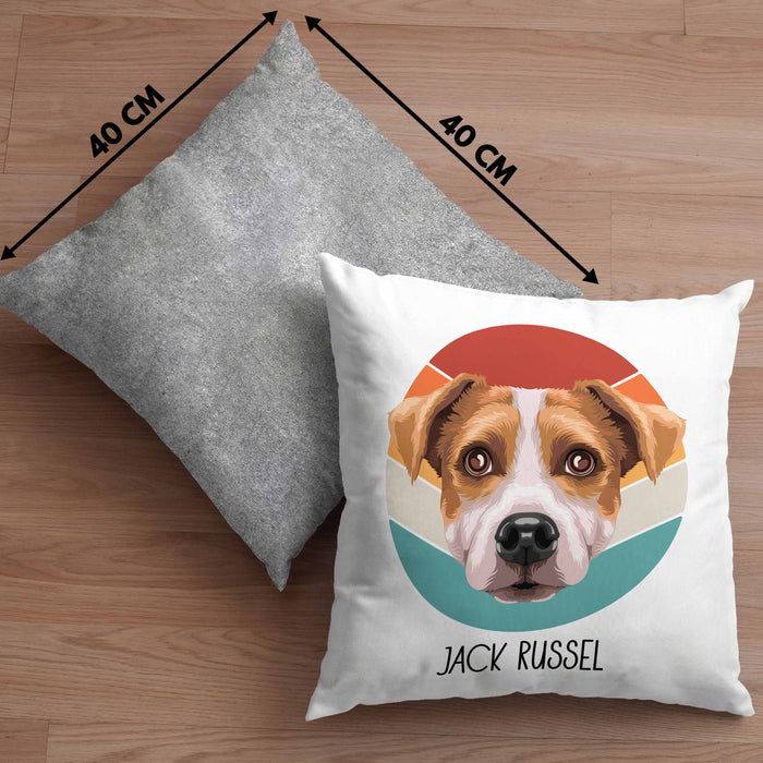 Jack Russel Besitzer Kissen mit Füllung 40x40 Geschenk Lustiger Spruch Geschenkidee Jack Russel Mama Papa (Grau) Grau Trendation