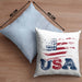 USA Flagge Kissen mit Füllung 40x40 Geschenk Amerika Geschenkidee Auslandjahr Vereinigte Staaten Von Amerika (Grau) Blau Trendation