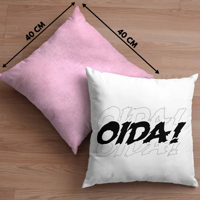 Oida Kissen mit Füllung 40x40 Geschenk Bayern Bayrisch Dialekt (Grau) Rosa Trendation