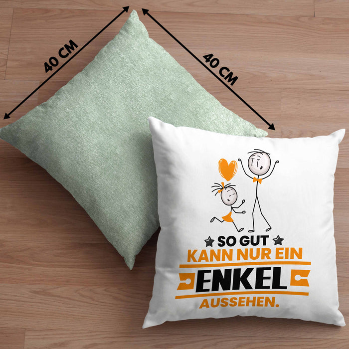 Enkel Geschenk Kissen mit Füllung 40x40 So Gut Kann Nur Ein Enkel Aussehen Geschenkidee (Grau) Grün Trendation