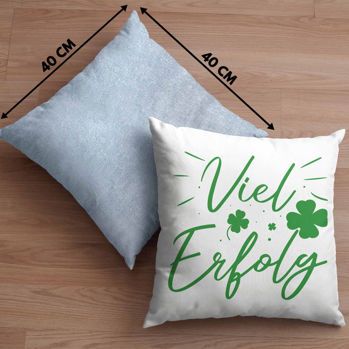 Viel Erfolg Kissen mit Füllung 40x40 Geschenk Geschenkidee Du Schaffst Das (Grau) Blau Trendation