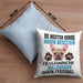 Französische Bulldogge Besitzer Kissen mit Füllung 40x40 Geschenk Lustiger Spruch Geschenkidee Besitzerin Französische Bulldogge Haben Personal (Grau) Blau Trendation