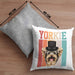 Yorkie Besitzer Kissen mit Füllung 40x40 Geschenk Lustiger Spruch Geschenkidee Retro Vinatge Yorkie (Grau) Grau Trendation
