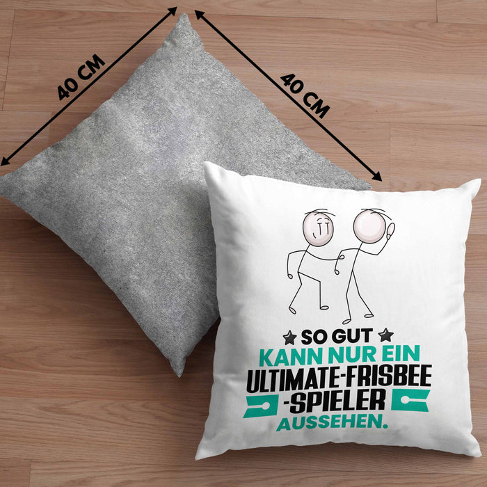 Ultimate-Frisbee-Spieler Geschenk Kissen mit Füllung 40x40 So Gut Kann Nur Ein Ultimate-Frisbee-Spieler Aussehen Geschenkidee (Grau) Grau Trendation