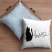 Katze Herzschlag Kissen mit Füllung 40x40 Geschenk für Katzenbesitzerin (Grau) Blau Trendation