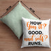 Lustige Kissen mit Füllung 40x40 Denglisch-Spruch "How goes it? Good!" (Grau) Grün Trendation