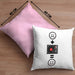 DJ Schallplattenspieler Kissen mit Füllung 40x40 Geschenk für Schallplatten Fans :( + Schallplatte = :) Lustige Geschenkidee Geburtstag (Grau) Rosa Trendation