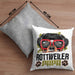 Rottweiler Papa Besitzer Kissen mit Füllung 40x40 Geschenk Lustiger Spruch Geschenkidee Rottweiler Liebhaber (Grau) Grau Trendation