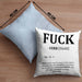 F*** Kissen mit Füllung 40x40 Geschenk Schimpfwort 18+ Geschenkidee Männer Frauen Arbeitskollege Geschenkidee (Grau) Blau Trendation