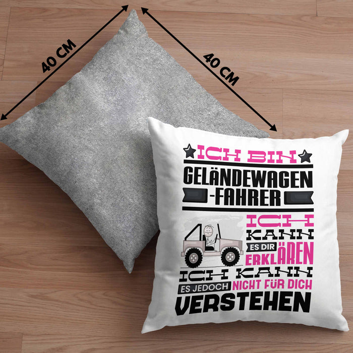 Geländewagenfahrer Geschenk Kissen mit Füllung 40x40 Lustige Geschenkdiee für einen Geländewagenfahrer Geburtstag Ich Bin Geländewagenfahrer Ich Kann Es Dir Erklären Aber Nicht Für Dich Verstehen (Grau) Grau Trendation
