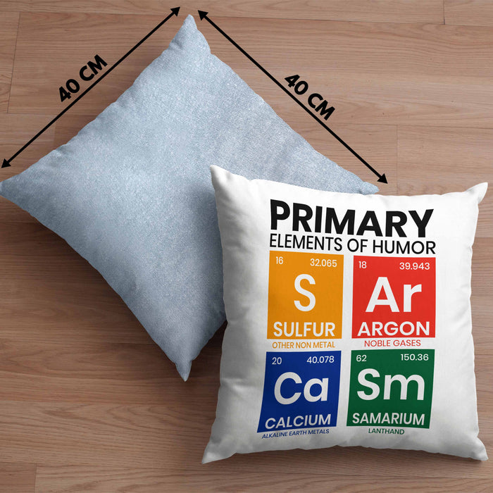 Primary Elemts Of Humor S Ar Ca Sm Chemiker Geschenkidee Sarkasmus Chemie Student GeschenkKissen mit Füllung 40x40 (Grau) Blau Trendation