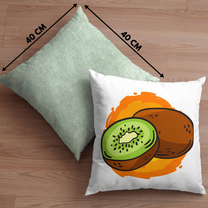 Lustige Kissen mit Füllung 40x40 mit Kiwi-Grafik Geschenk für Kiwi-Liebhaber (Grau) Grün Trendation