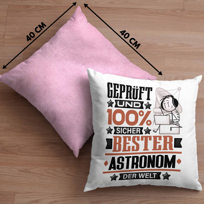Astronom Geschenk Lustiger Spruch für Astronom Geschenkidee Bester Astronom Der WeltKissen mit Füllung 40x40 (Grau) Rosa Trendation