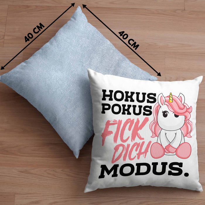 Lustige Ich Hasse Menschen Kissen mit Füllung 40x40 Mit Spruch Einhorn Geschenk Mama Freundin Kollegin Geschenkidee Arbeit Frauen (Grau) Blau Trendation