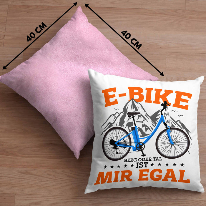 Lustige Kissen mit Füllung 40x40 E-Bike Fans Geschenk E-Bike Sprüche Geschenkidee (Grau) Rosa Trendation
