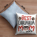 Chihuahua Mom Besitzerin Kissen mit Füllung 40x40 Geschenk Lustiger Spruch Geschenkidee Besitzerin Chihuahua Mama (Grau) Blau Trendation