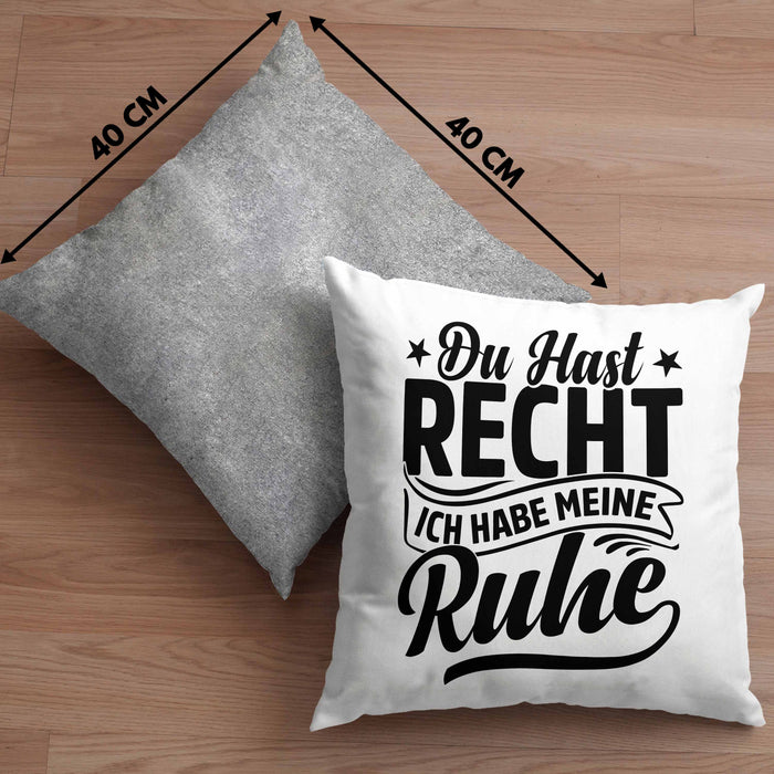 Ehemann Kissen mit Füllung 40x40 Geschenk Ehefrau Geschenkidee Du Hast Recht Ich Hab Meine Ruhe Geschenkidee Arbeitskollege (Grau) Grau Trendation