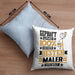 Maler Geschenk Lustiger Spruch für Maler Geschenkidee Bester Maler Der WeltKissen mit Füllung 40x40 (Grau) Blau Trendation