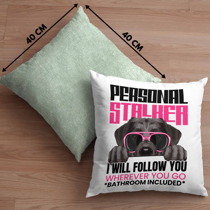 Labrador Besitzerin Kissen mit Füllung 40x40 Geschenk Lustiger Spruch Geschenkidee Personal Stalker (Grau) Grün Trendation