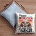 Cocker Spaniel Besitzerin Frauchen Kissen mit Füllung 40x40 Geschenk Lustiger Spruch Geschenkidee Vorsicht Vor Dem Frauchen (Grau) Blau Trendation