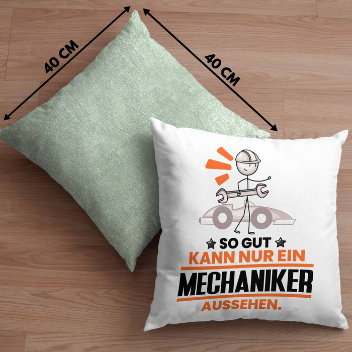 Mechaniker Geschenk Kissen mit Füllung 40x40 So Gut Kann Nur Ein Mechaniker Aussehen Geschenkidee (Grau) Grün Trendation
