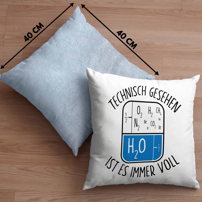 Lustige Kissen mit Füllung 40x40 mit technischem Spruch - Ideales Geschenk für Geburtstag (Grau) Blau Trendation