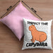 Respect The Capybara Kissen mit Füllung 40x40 Capybara Tier Geschenk für Capybara Liebhaber (Grau) Rosa Trendation