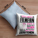 Filmfan Geschenk Kaffee-Kissen mit Füllung 40x40 Geschenkidee für Filmfan Ich Bin Filmfan Ich Kann Es Dir Erklären Jedoch Nicht Für Dich Verstehen Spruch Lustig (Grau) Blau Trendation