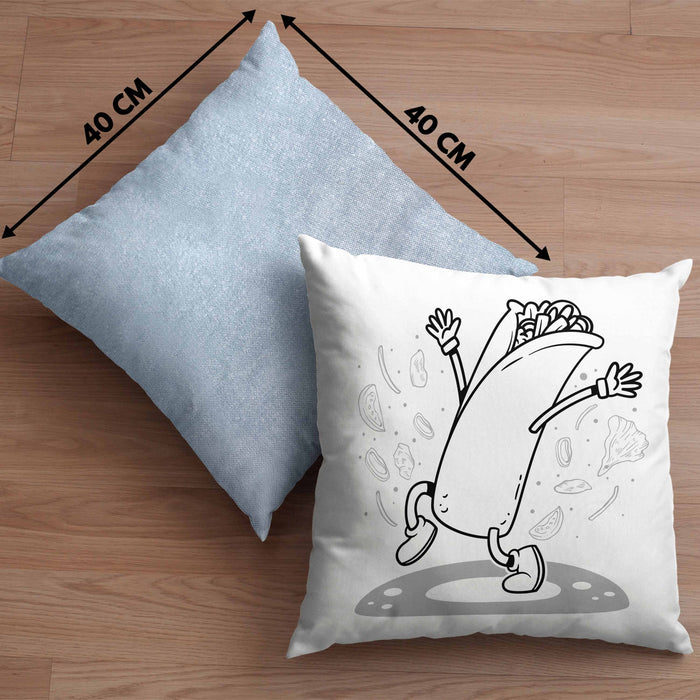 Burrito Geschenk Kissen mit Füllung 40x40 (Grau) Blau Trendation