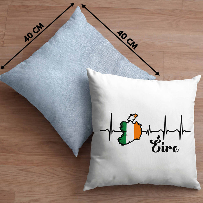 Irland Kissen mit Füllung 40x40 "Herzschlag Eire" Geschenk für Irland-Fans (Grau) Blau Trendation