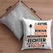 Fechter Geschenk Kissen mit Füllung 40x40 Lustiger Spruch Erheben Sie Sich Der Fechter Betritt den Raum (Grau) Grau Trendation