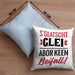 Sachsen Kissen mit Füllung 40x40 Sprüche "Es klatscht glei" Sächsisch Ossi Geschenk Kaffee-Kissen mit Füllung 40x40 (Grau) Blau Trendation