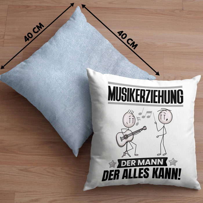 Musikerziehung Kissen mit Füllung 40x40 Geschenk für Musikerziehung Der Mann Der Alles Kann Geschenkidee zum Geburtstag (Grau) Blau Trendation